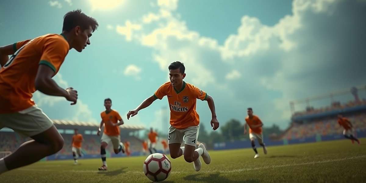 Goa Football Phenom - Authentic Indian Football Experience Goa Football Phenom gameplay showing intense football match with Indian players in traditional Goan team jerseys